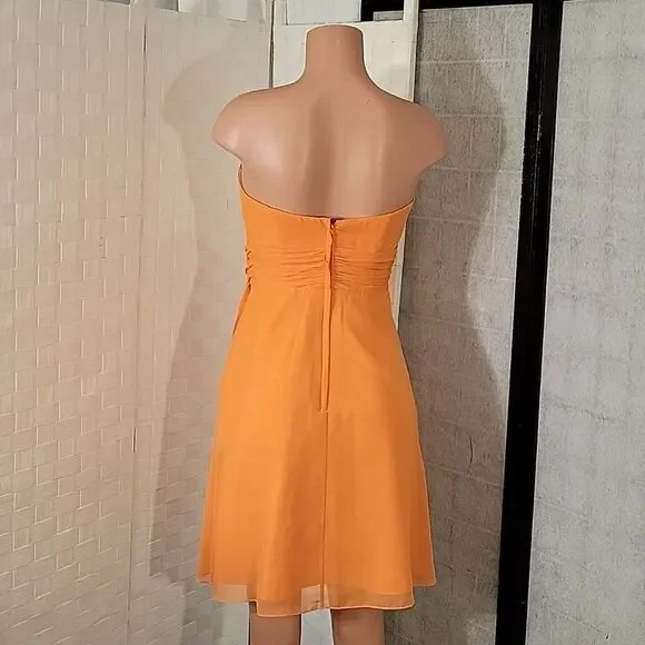 BRAND NEW JORDAN FASHION CHIFFON STRAPLESS SHORT COCKTAIL DRESS - Picture 7 of 15